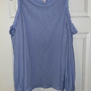 LC Lauren Conrad Women's Lavender Long Sleeve with Shoulder CutoutTop
